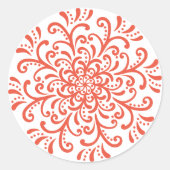 Rond Sticker Whimsical Orange Red Flouring (Devant)