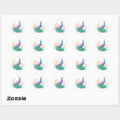Rond Sticker Whimsy Peacock (Feuille)