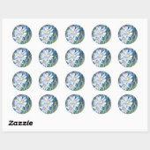 Rond Sticker "White Daisies" (Feuille)