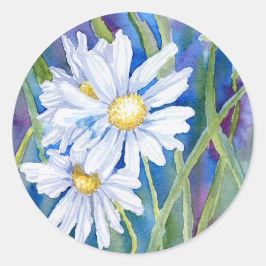 Rond Sticker "White Daisies" (Devant)