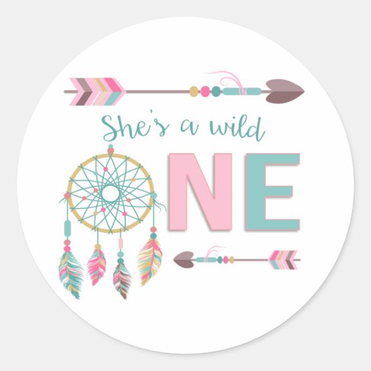 Rond Sticker Wild One Boho (Devant)