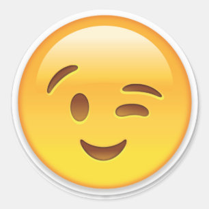 Rond Sticker Winky Emoji