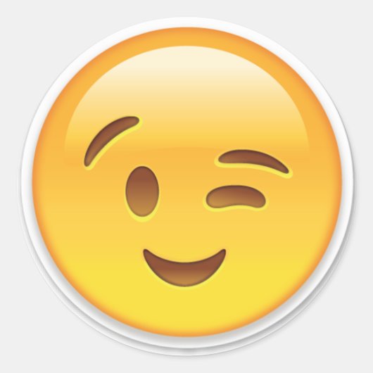 Rond Sticker Winky Emoji (Devant)
