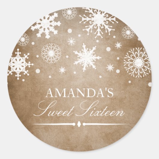 Rond Sticker Winter Wonderland Sweet 16 (Devant)