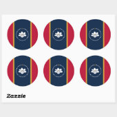 Rond Sticker with Flag of Mississippi State, USA (Feuille)