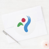 Rond Sticker with Flag of Seoul, South Korea (Enveloppe)