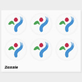 Rond Sticker with Flag of Seoul, South Korea (Feuille)