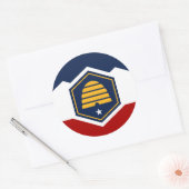 Rond Sticker with Flag of Utah, USA (Enveloppe)