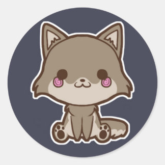 Rond Sticker Wolf