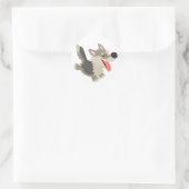 Rond Sticker Wolf Cartoon Frolicsome (Sac)