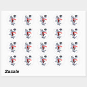 Rond Sticker Wolf Dancing Cute (Feuille)