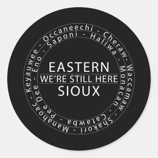Rond Sticker WSH Sioux Blanc-Oriental (Arrondi) (Devant)