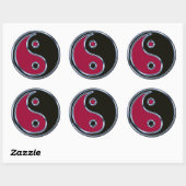 Rond Sticker Yin et Yang 1 (Feuille)