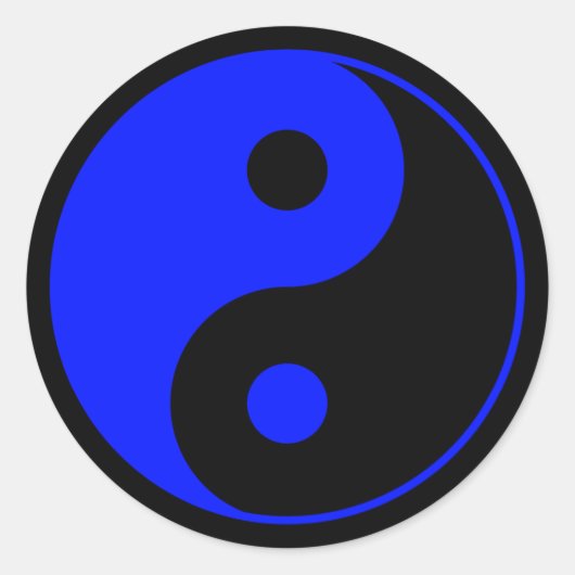 Rond Sticker Yin Yang Bleu (Devant)
