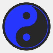 Sticker Yin Yang Bleu
