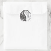 Rond Sticker Yin/Yang Dragons (Sac)