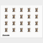 Rond Sticker Yorkshire Terrier (Feuille)