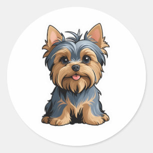 Rond Sticker Yorkshire Terrier
