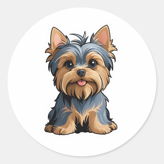Rond Sticker Yorkshire Terrier (Devant)