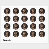 Rond Sticker Yorkshire Terrier (Feuille)
