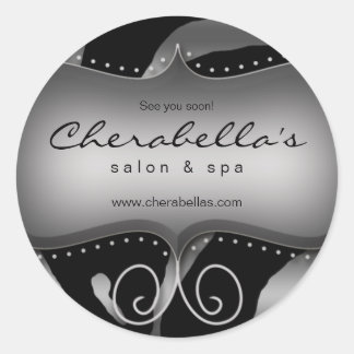 Rond Sticker Zebra Animal Silver Grey Salon Spa