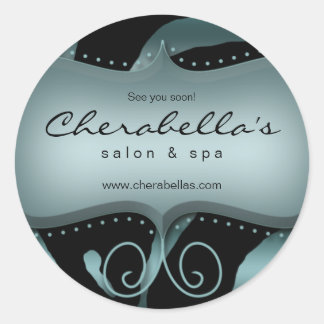 Rond Sticker Zebra Animal Turquoise Blue Salon Spa