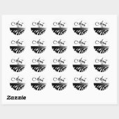 Rond Sticker Zebra Damask Fabulous Monogram Party (Feuille)