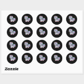 Rond Sticker Zebra de la licorne mignonne (Feuille)