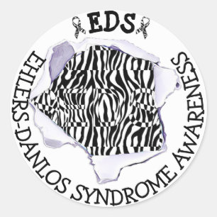 Rond Sticker Zebra de sensibilisation au syndrome EDS E