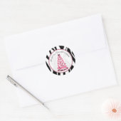 Rond Sticker Zebra Print And Pink Christmas Tree (Enveloppe)