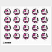 Rond Sticker Zebra Roller Skate (Feuille)