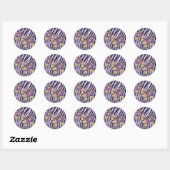 Rond Sticker Zebra Roller Skate Roller Skate Party (Feuille)