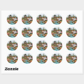 Rond Sticker Zen Garden Landscape (Feuille)
