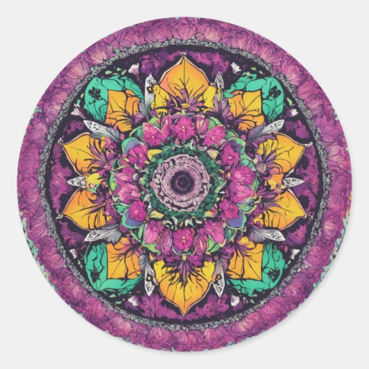 Rond Sticker Zen Harmony Mandala (Devant)