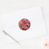 Rond Sticker Zinnias Rose (Enveloppe)