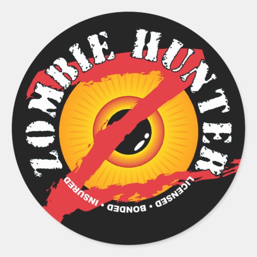 Rond Sticker Zombie Hunter Badter (Devant)