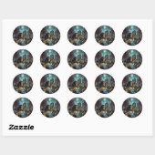 ROND STICKER ZOMBIE TERRORS PAR ALY TOMBE (Feuille)