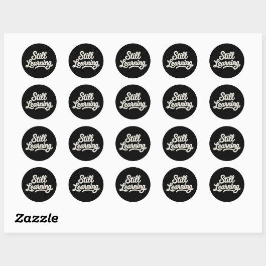 Rond Still Learning Script Typography Round Sticker (Feuille)