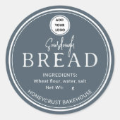 Rond Stormy Sky Blue Bakery Sourdough Bread Sticker (Devant)