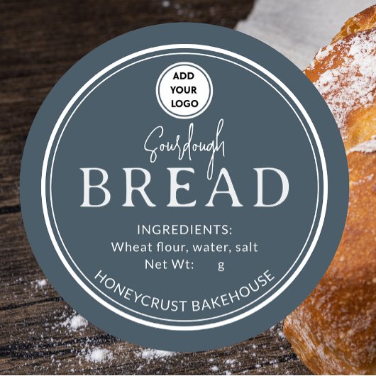 Rond Stormy Sky Blue Bakery Sourdough Bread Sticker