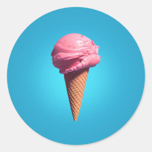 Rond Strawberry Ice-Cream Classic Round Sticker