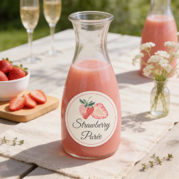 Rond Strawberry Purée Mimosa Bar Bottle Sticker