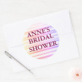 Rond Stripes Fête des mariées Classic Round Sticker (Enveloppe)