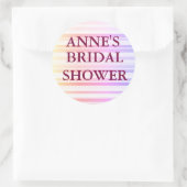 Rond Stripes Fête des mariées Classic Round Sticker (Sac)