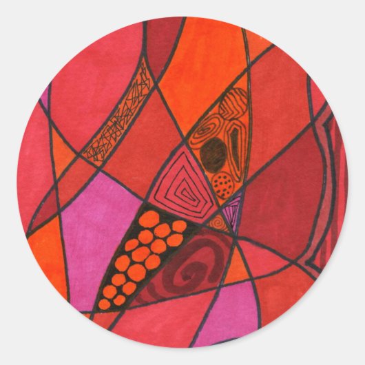 Rond "Study in Reds" Résumé Sticker Design (Devant)