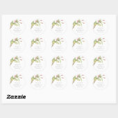 Rond Style bohème Mariage floral Favor Sticker (Feuille)