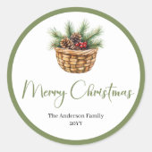 Rond Stylish Bohemian Simple Christmas Envelope Sticker (Devant)