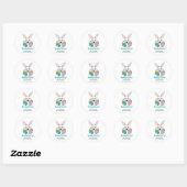 Rond Stylish bunny eggs Floral Happy Easter Sticker (Feuille)