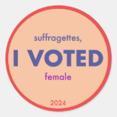 Rond Suffragettes J'Ai Voté Sticker Sheet (Devant)
