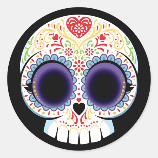 Rond Sugar Skull Sticker (Devant)